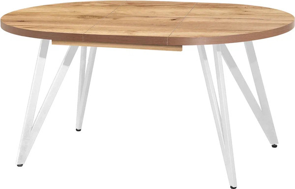 Изображение товара Обеденный стол Millwood Женева 3 Л D100-140x100x76 (дуб золотой Craft/металл белый)