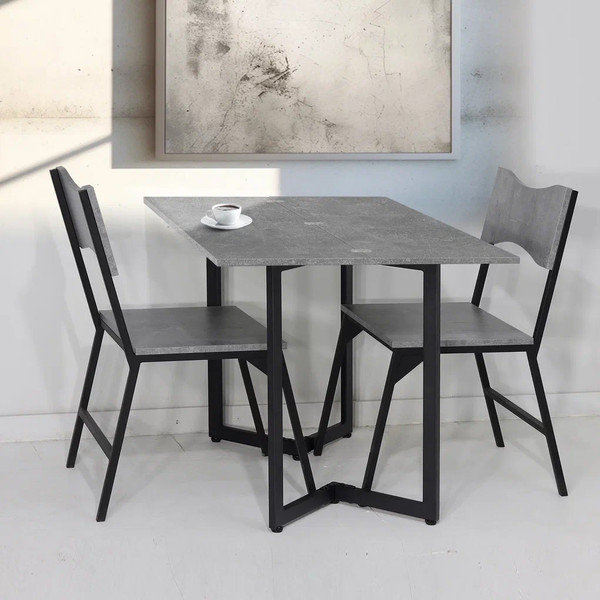 Изображение товара Обеденный стол Millwood Арлен 1 38-76x110x76 (бетон/металл черный)