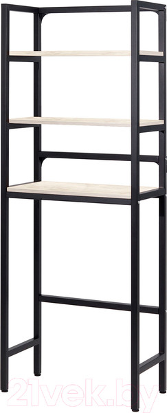 Изображение товара Стеллаж Millwood Венеция 2 35x60x181.8 (дуб белый Craft/металл черный)