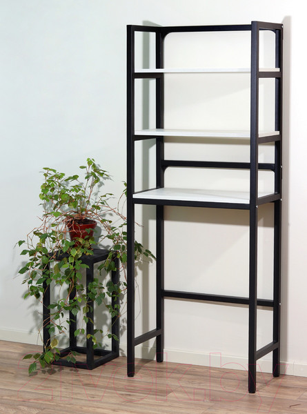 Изображение товара Стеллаж Millwood Венеция 2 35x60x181.8 (дуб белый Craft/металл черный)