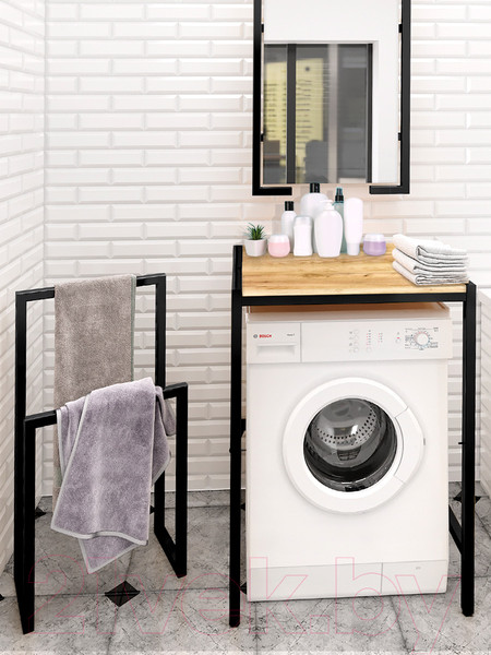 Изображение товара Стеллаж Millwood Венеция 3 70x60x96 (дуб золотой Craft/металл черный)