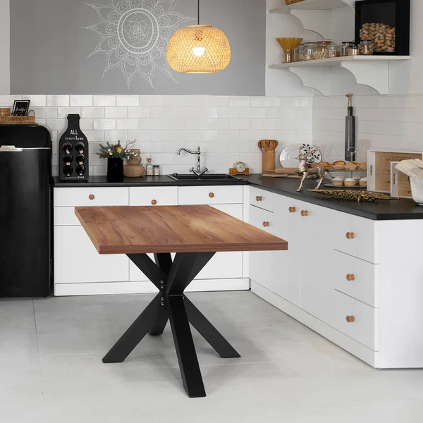 Изображение товара Обеденный стол Millwood Кейптаун 180x90x75 (дуб табачный Craft/металл черный)