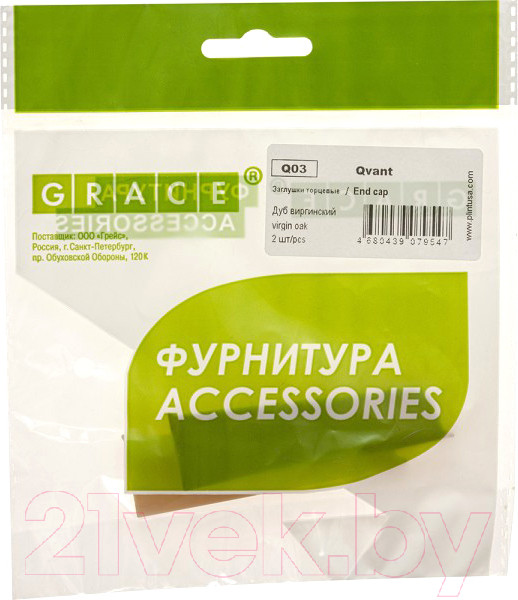 Изображение товара Заглушка для плинтуса Grace Q03 Дуб виргинский (2шт)