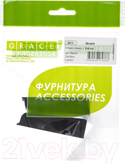Изображение товара Заглушка для плинтуса Grace Q11 Дуб Черный (2шт)