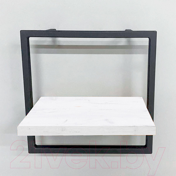 Изображение товара Полка Millwood Навесная каркасная 30x15x30 (дуб белый Craft/металл черный)