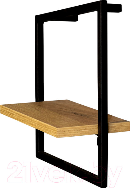 Изображение товара Полка Millwood Навесная каркасная 30x15x30 (дуб золотой Craft/металл черный)