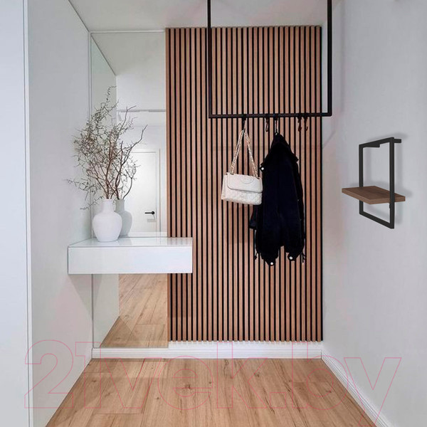 Изображение товара Полка Millwood Навесная каркасная 30x15x30 (дуб табачный Craft/металл черный)