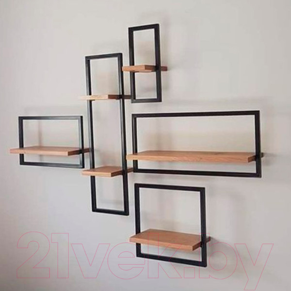 Изображение товара Полка Millwood Навесная каркасная 30x15x70 (дуб табачный Craft/металл черный)