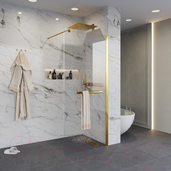 Изображение товара Душевая стенка Niagara NG-641-11 110x195 (золотой)