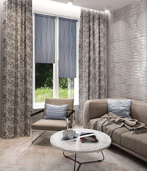 Изображение товара Рулонная штора LEGRAND Ривера 140x175 / 58096398 (маренго)