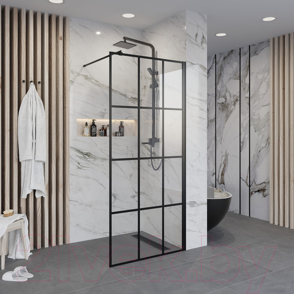 Изображение товара Душевая стенка Niagara NG-685-10 100x195 (черный)