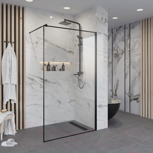 Изображение товара Душевая стенка Niagara NG-687-12 120x195 (черный)