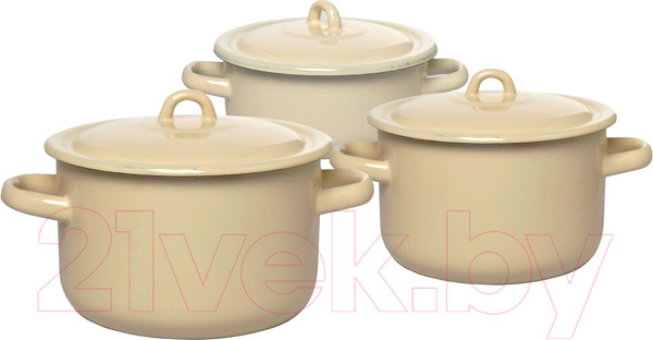 Изображение товара Набор кастрюль Лысьвенские эмали С-001КмЭ (кремовый)