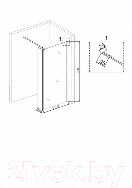 Изображение товара Душевая стенка Niagara NG-664-11 110x195