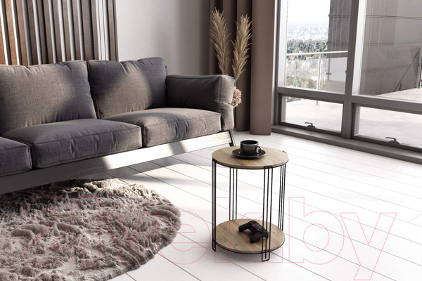 Изображение товара Журнальный столик Sheffilton SHT-CT33 (черный муар/черный муар/светлый орех)