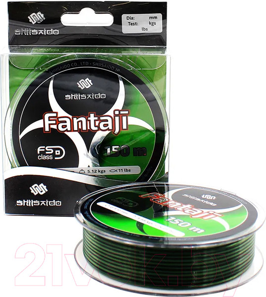Изображение товара Леска монофильная Shii Saido Fantaji 0.234мм (150м, черный/зеленый)