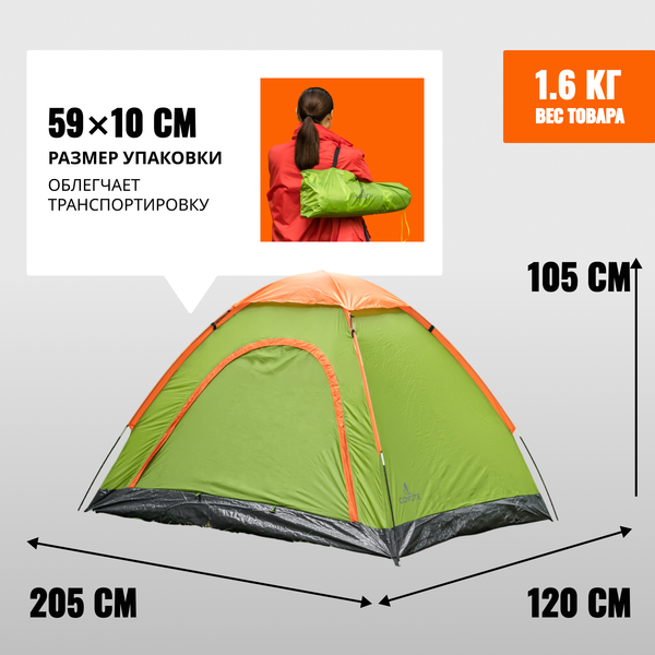 Изображение товара Палатка Coyote Vortex-2 v2 / CL-S10-2P-Light Green