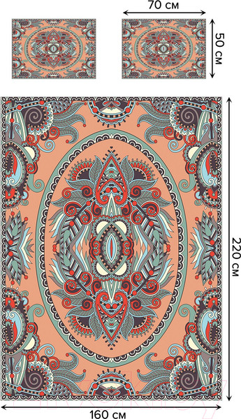 Изображение товара Набор текстиля для спальни Ambesonne Узорчатый орнамент 160x220 / bcsl_28179