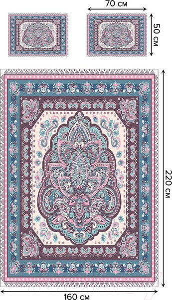 Изображение товара Набор текстиля для спальни Ambesonne Узорчатый лотос 160x220 / bcsl_33878