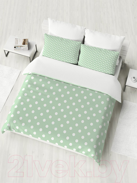 Изображение товара Комплект постельного белья Ambesonne Зеленый горошек / bls_33392_euro
