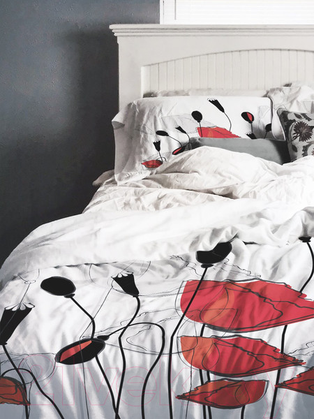 Изображение товара Комплект постельного белья Ambesonne Цветочный поцелуй / bls_3760_euro