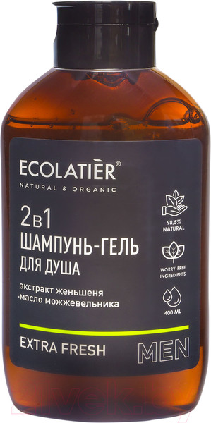 Изображение товара Шампунь для волос Ecolatier Мужской Extra Fresh 2в1 (400мл)
