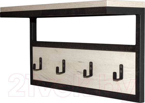 Изображение товара Вешалка для одежды Millwood Сканди 3 60x30x15 (дуб белый Craft/металл черный)