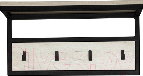 Изображение товара Вешалка для одежды Millwood Сканди 3 60x30x15 (дуб белый Craft/металл черный)