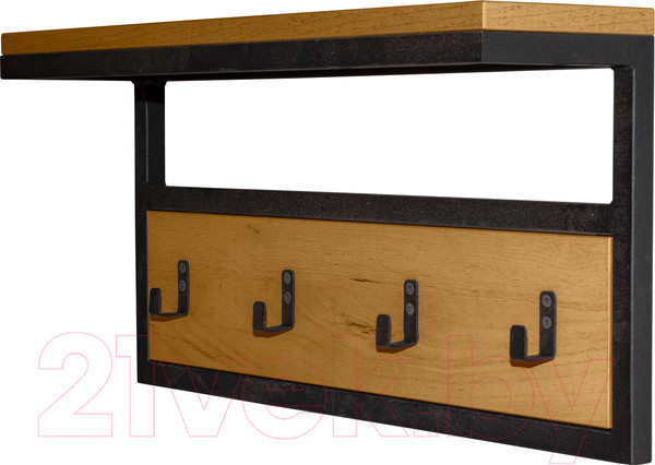 Изображение товара Вешалка для одежды Millwood Сканди 3 60x30x15 (дуб золотой Craft/металл черный)