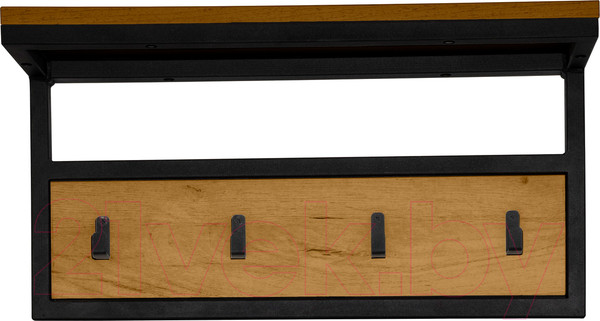 Изображение товара Вешалка для одежды Millwood Сканди 3 60x30x15 (дуб золотой Craft/металл черный)