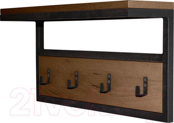 Изображение товара Вешалка для одежды Millwood Сканди 3 60x30x15 (дуб табачный Craft/металл черный)