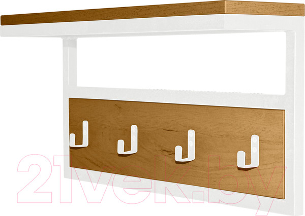 Изображение товара Вешалка для одежды Millwood Сканди 3 60x30x15 (дуб золотой Craft/металл белый)