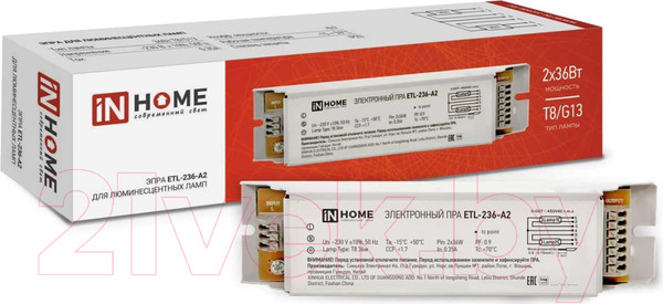 Изображение товара Дроссель для ламп (ЭПРА) INhome ETL-236-А2 / 4690612032870