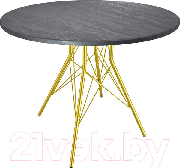 Изображение товара Обеденный стол Sheffilton SHT-TU2-1/ТТ 90 МДФ (золото/каменный уголь)