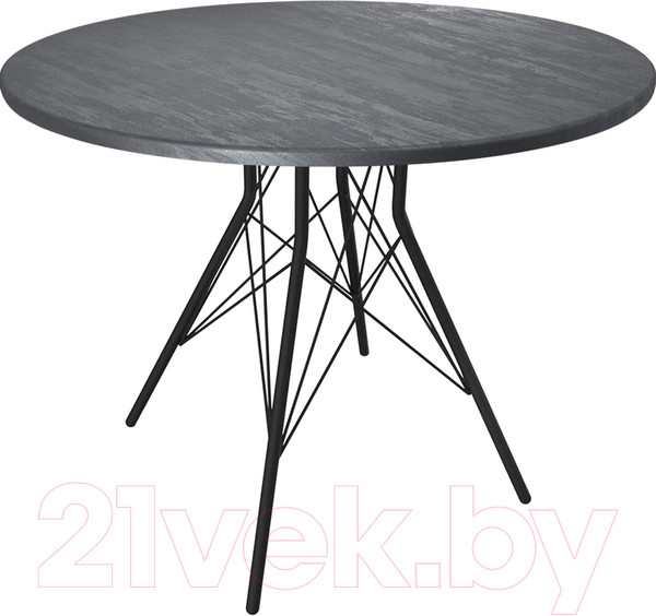 Изображение товара Обеденный стол Sheffilton SHT-TU2-1/ТТ 90 МДФ (черный муар/каменный уголь)