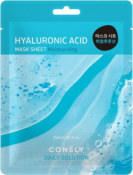 Изображение товара Маска для лица тканевая Consly Daily Solution Hyaluronic Acid Mask Sheet (25мл)