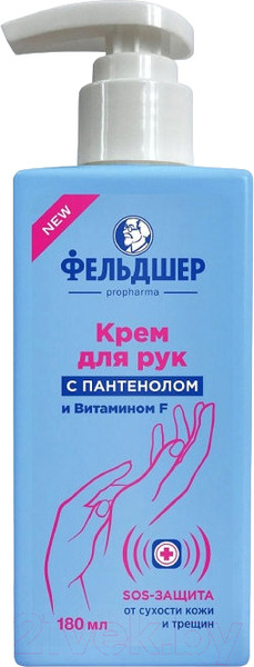 Изображение товара Крем для рук Фельдшер C пантенолом и витамином F SOS-защита (180мл)