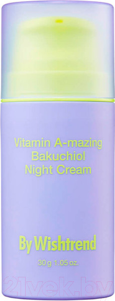 Изображение товара Крем для лица By Wishtrend Ретиналь и бакучиол Vitamin A-mazing Bakuchiol Night Cream (30г)