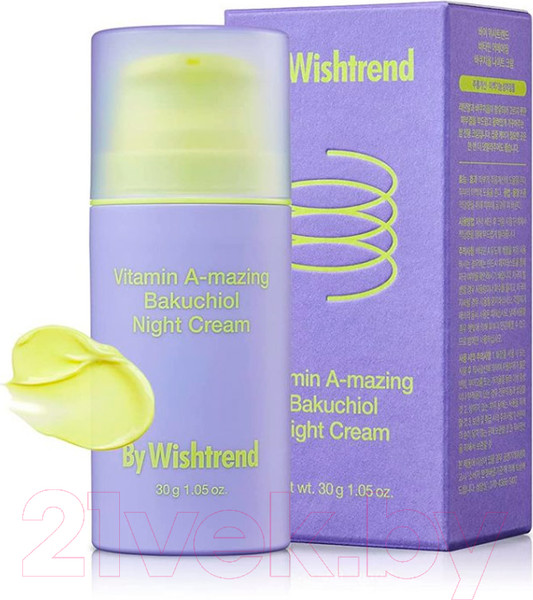 Изображение товара Крем для лица By Wishtrend Ретиналь и бакучиол Vitamin A-mazing Bakuchiol Night Cream (30г)