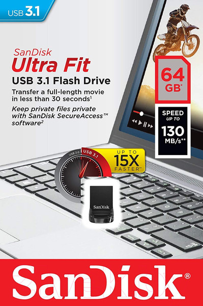 Изображение товара USB flash накопитель SanDisk Ultra Fit 64GB (SDCZ430-064G-G46)