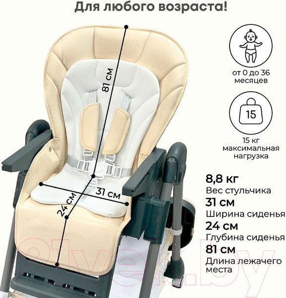 Изображение товара Стульчик для кормления Bubago Amelia / BG 103-4 (Latte)