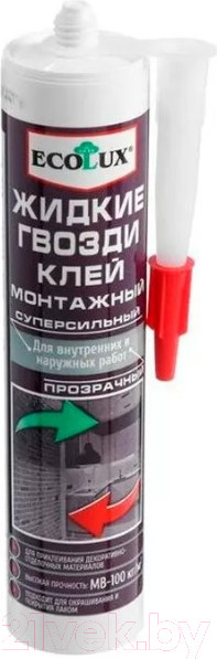 Изображение товара Жидкие гвозди Ecolux Суперсильный (290мл, прозрачный)