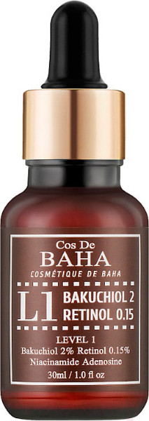 Изображение товара Сыворотка для лица Cos de Baha Bakuchiol 2% Retinol 0.15% L1 (30мл)