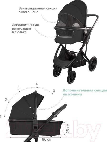 Изображение товара Детская универсальная коляска INDIGO Desire 2 в 1 (зеленый)