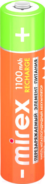 Изображение товара Комплект аккумуляторов Mirex AAA 1100мАч / 23702-HR03-11-E4 (4шт)
