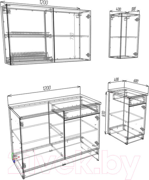 Изображение товара Кухонный гарнитур Eligard Urban 1.6 (белый/дымчатый алмаз)