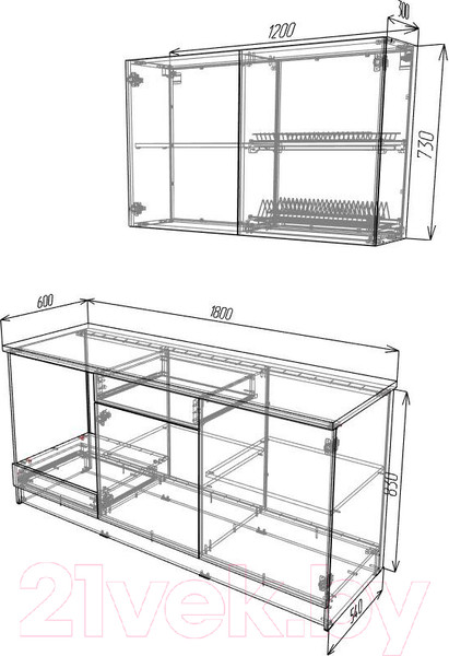 Изображение товара Кухонный гарнитур Eligard Urban 1.8 (белый)