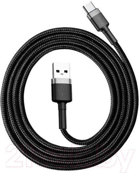 Изображение товара Кабель Baseus Cafule Cable USB For Type-C 2A / CATKLF-BG1 (3м, серый/черный)
