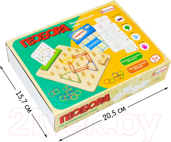 Изображение товара Развивающий игровой набор Alatoys Геоборд / ГБ03