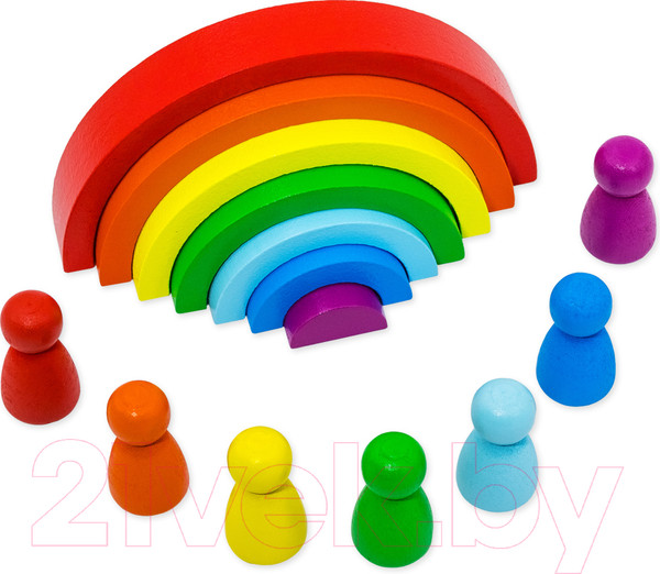 Изображение товара Развивающий игровой набор Alatoys Пирамидка. Радуга / ПСТ07